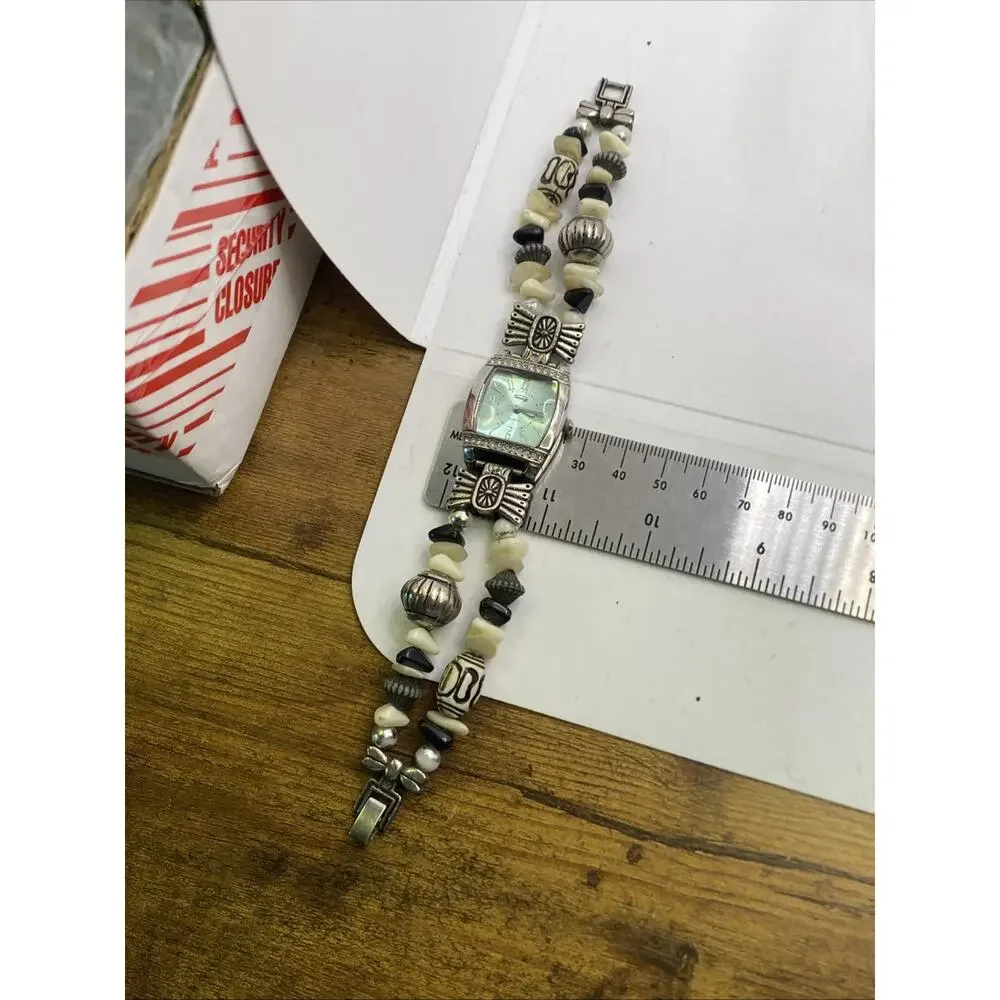 Womens Southwest Style Beaded Watch Works New Battery